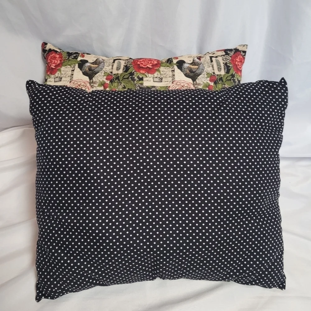Country Chic Chicken Floral Decorative Throw Pillow Set Handmade